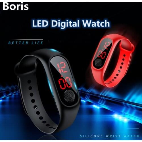 Children Women Man Sport Digital Watches Led Display Wrisrwatch For Kids Unisex Soft Silicone Band Waterproof Electronic Watch