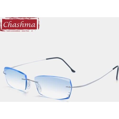 Men Ultra Light Eyeglass Pure Titanium Prescription Lenses Women Rimless Optical Progressive Frames Anti Blue Ray Glasses Frame