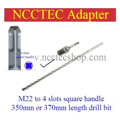 [for 350mm/370mm length diamond core drill bit] adapter 4 slots square handle to M22 for electric rotary hammer drill machine