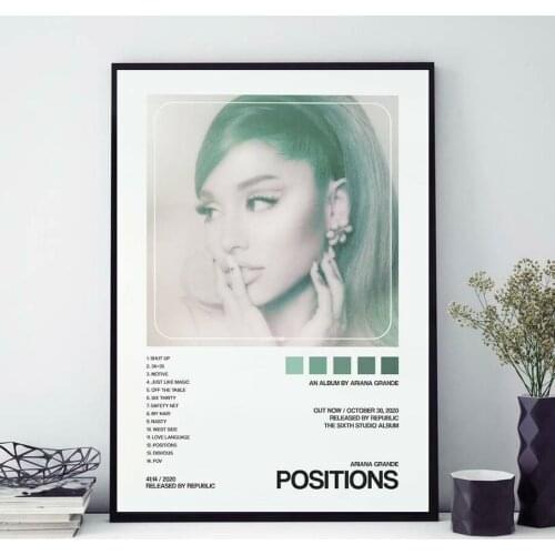 MT200 Ariana Grande Positions Music Album Cover Star Wall Art Picture Canvas Painting Poster Prints Modern Bedroom Home Decor