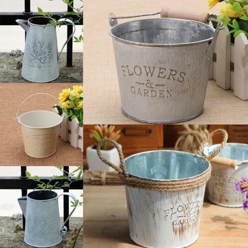 Watering Can Succulent Pots Plant Pot Metal Vase Decoration Classic Style
