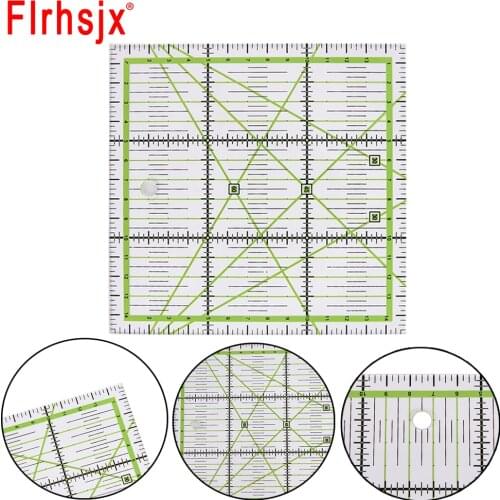 15*15cm Quilting Ruler Sewing Patchwork Ruler Home Acrylic Art Cutting Tool with Double Colored Grid Lines Tailor Measuring Tool