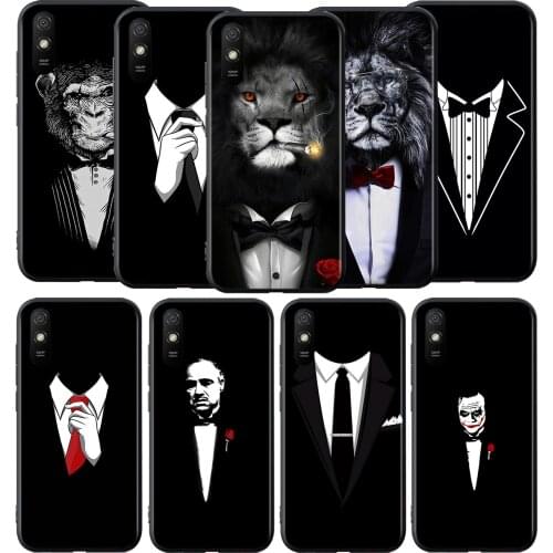 Man Suit Shirt Tie Silicone Cover For Xiaomi Redmi 9 9T 9C 8 7 6 Pro 9AT 9A 8A 7A 6A S2 5 5A 4X Plus Phone Case
