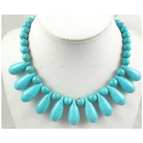 Natural stone Turquoises Quartz Crystal Water droplets charm pendant for diy Handmade Jewelry making Necklace AccessoriesL20