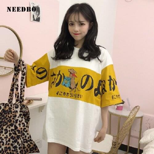 NEEDBO Women Tshirt Plus Size Harajuku Casual Summer T-shirt Women New Arrivals O-neck Print t shirt Women Funny Summer
