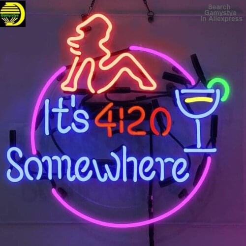 Neon Sign Natural Light Lamps Neon Light Wall Sign Its 4:20 Somewhere Girl Neon Lamp Neon Light Board Shiner Pub Lights Glass