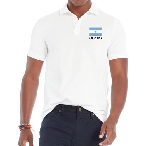New Argentina National Flag Turndown Collar Shirts For Men Breathable Cotton Fans Cheer Classic Casual Men Summer Top Tee