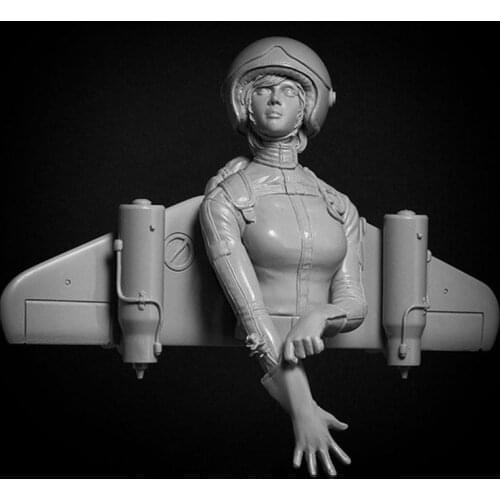 New Unassembled 1/10 ancient woman pilot bust Resin Figure Unpainted Model Kit