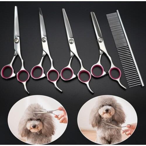 Pet Grooming Scissors Stainless Steel Cats Dogs Hair Seam Scissors Sharp Haircut Animal Barber Cutting Tool