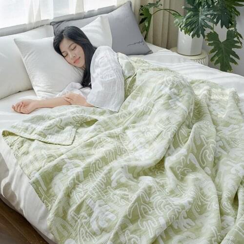 Blanket Three Layer Cotton Gauze Towel Summer Office Sofa Bedroom Nap Quilt Sheet Comfortable Super Soft Fashion Size Blankets