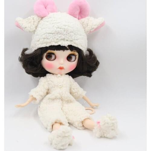 Clothes for 1/6 Blyth doll Cute soft sheep suit with hat shoes girl gift ICY BJD toy