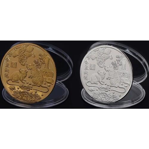 New 2021 Year Of The Rat Commemorative Coin Chinese Zodiac Souvenir Challenge Collectible Coins Art Craft Gift