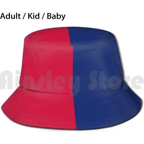 Red Blue Half Blaugrana Jersey Bucket Hat Adult kid baby Beach Sun Hats Catalan Catalonia Euro Club Football Soccer Nou Camp
