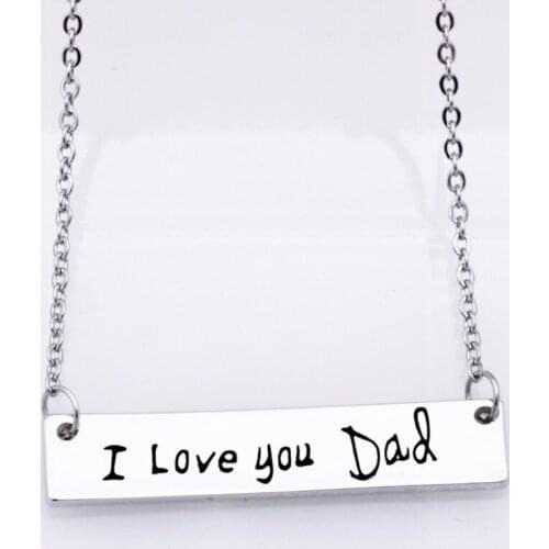 Dad gift I love you Dad stainless steel jewelry Customed words or name necklace N437