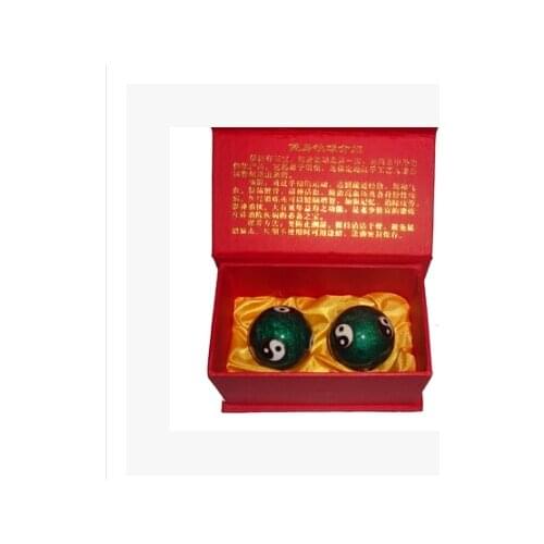 Handmade 40mm baoding iron ball w/typical chinese Taichi. Easy to carry. Imitation cloisonne musical stress balls. Paper box