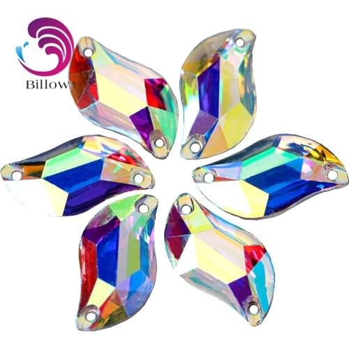 S Shape стразы Sew On Rhinestones Resin Crystal AB Sew On Sewing Stones With 2 Hole for Wedding Dress B3141