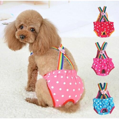Dots Dog Shorts Diaper Sanitary Physiological Pants Washable Female Short Panties Pet Menstruation Underwear Briefs