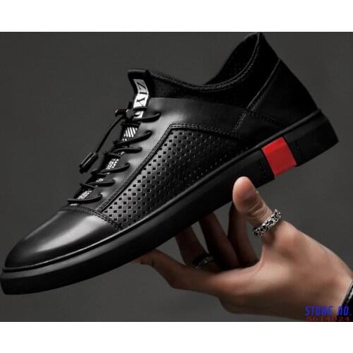 Men genuine leather oxfords shoes luxury brand italian style male footwear shoes for men Breathable Flat Lace-Up Shoes big size
