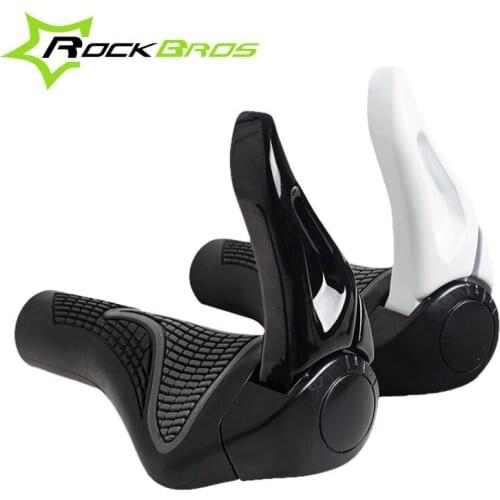 ROCKBROS Bicycle Bike MTB Components Bar ends Handlebars Rubber Grips & Aluminum Barend Handle bar Ergonomic Push On Soft Grips