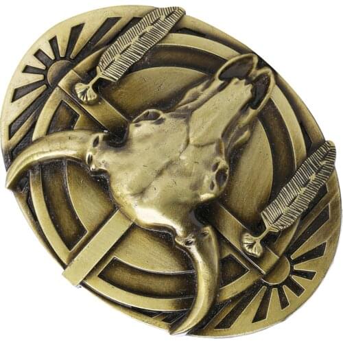 Vintage Western Belt Buckle Classic Indian Rodeo Bull Head