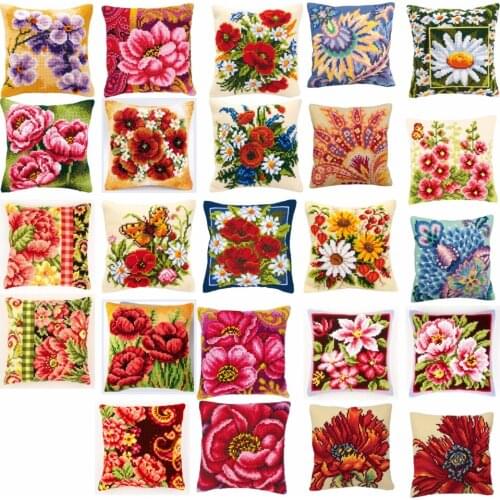 Animals 6 style Cross Stitch Pillow Mat DIY Craft Tapestry Pillow 42CM by 42CM Needlework Crocheting Cushion Embroidery