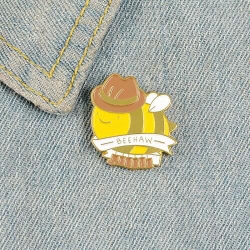 XCMRYSP Fat Bee Badge Brooch BEEHAW Gentle Men Metal Enamel Lapel Pin Backpack Clothes Fashion Animal Jewelry Gift for Kid
