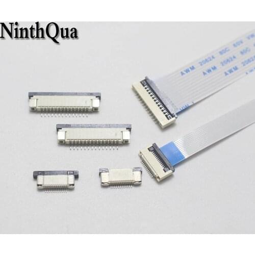 1pcs 12Pin 50/80/100/150/200/250/300mm FFC Cable 0.5MM / 1.0mm 12P Clamshell Drawer Up Down Contact FPC Connector socket