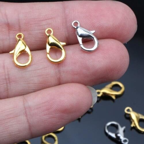 100Pcs/lot )Pick 5 Colors Zinc Alloy Jewelry Findings 502 Lobster Clasp Hooks Vintage Jewelry Making Clasps 12mm (w02915)