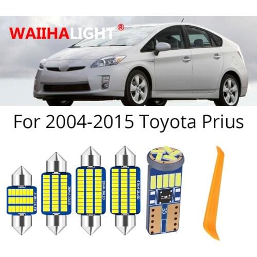 11pcs Car Accessories White Interior LED Light Bulbs Package Kit For 2004-2015 Toyota Prius T10 31MM Map Dome Trunk Lamp