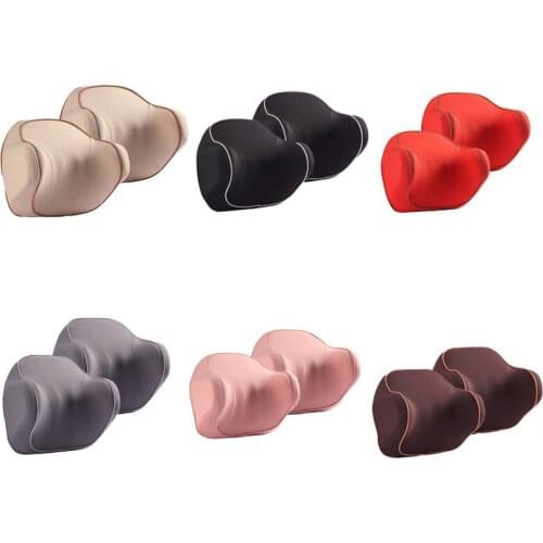2pcs Car Headrest Memory Foam Seat Head Neck Pillow Auto Seat Cushion for LADA Mazda MG MINI Cooper Mitsubishi Car Decoration