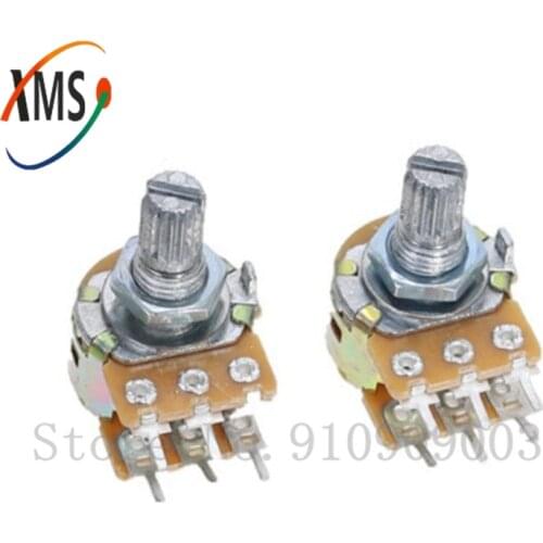 2pcs B1K B2K B5K B10K B20K B50K B100K B250K B500K B1M WH148 6Pin Potentiometer 1K 2K 5K 10K 20K 50K 100K 250K 500K 1M