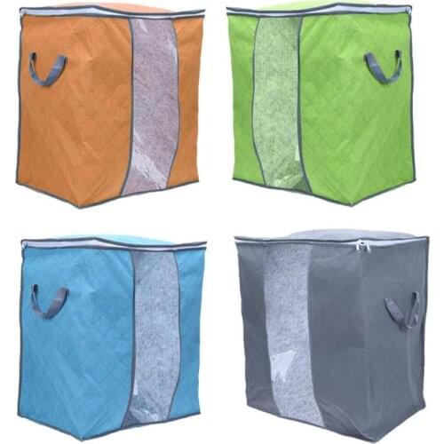 Bamboo Charcoal Clothes Bedding Duvet Zipped Pillows Non Woven Storage Bag Organizer For Pillow Quilt Blanket