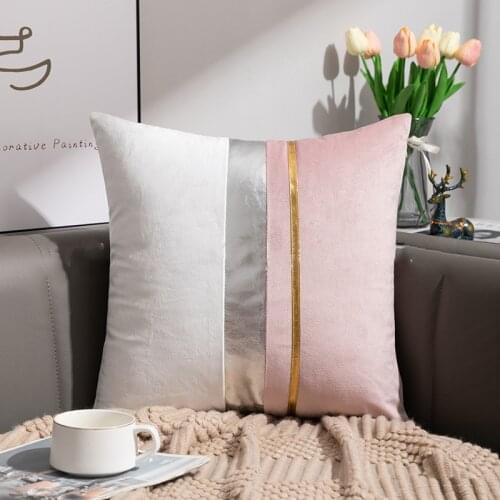 Luxury Velvet Cushion Cover 45x45cm 30x50cm Home Decor Patchwork Golden Line Sofa Pillow Cover Home Pillowcase