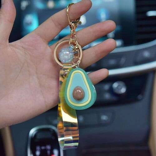 Braslp Illuminated Avocado Keychain Glow Fruit Cute Pendant Key Chain for Women Kids Bag Car Key Chain Christmas Gift Jewelry