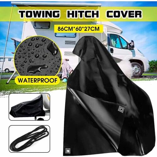Black Red Blue PVC Car Waterproof Trailer Towing Hook Connector Hitch Cover For Caravan Tailer Hitch Coupling Lock Dust Protect