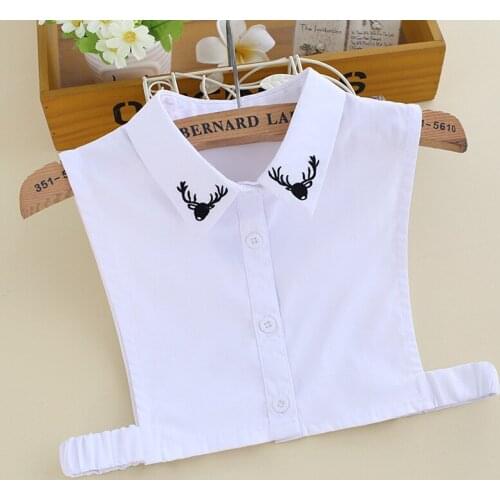 Children Shirt Fake Collars Embroidery Detachable Collar Half Shirt Blouse Kids Girls False Collars Sweater Suit Decoration