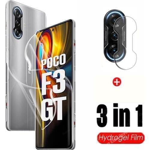 3 in 1 Hydrogel Film For Xiaomi Poco F3 GT Screen Protector Camera Lens On Pocophone F3 GT MZB09C6IN Protective Film Not Glass