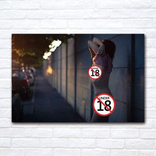 Hot Nude Girl in the Street Canvas Painting Modern Posters Prints Wall Art Pictures For Bedroom Living Room Decoration