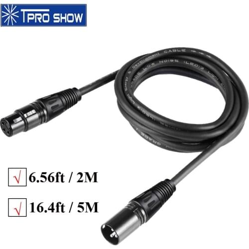 5 Meter Cable Dmx 3Pin Xlr Metal Connectors 512 Signal Wire DJ Equipment For Stage Lighting Effect Machine Control 2Meter Option