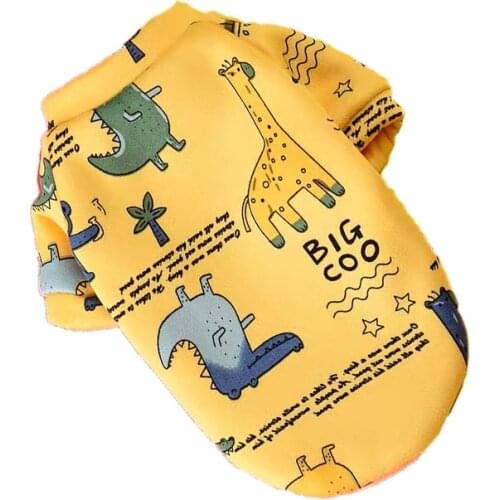 Pet Dog Costume Cute Animal Print Pet Coat Cotton Soft Jumper Dog Shirt Jacket Sweatshirt Cat Sweater Pet Coat Dog Clothes