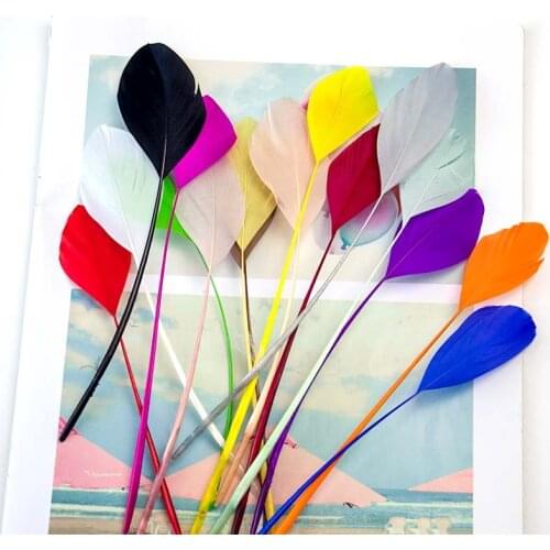 50pcs/lot Beautiful Goose Feather Decoration 15-20 cm Mix DIY Craft Dress Skirt Party Decoration Accessories for Needlework