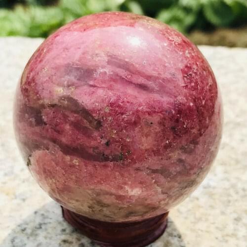 Beautiful natural rose stone crystal ball natural crystal reiki healing ball 55-60mm