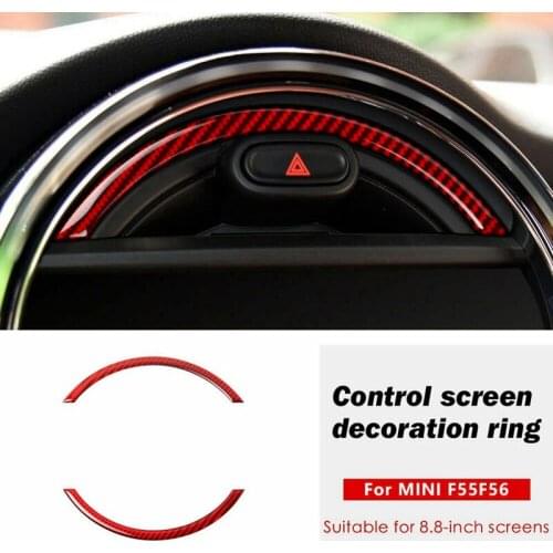 Red Real Carbon Fiber for Mini Cooper F55 F56 Console Navigation Screen Frame Trim