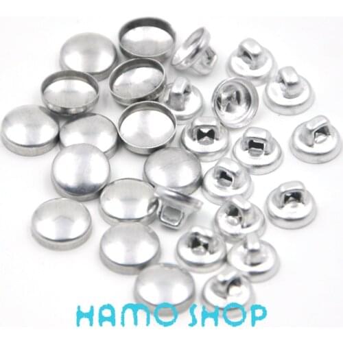 100Sets/Lot #16 Aluminum Round Fabric Covered Cloth Button Cover Metal Jewelry Accessories for Handmade DIY Free Shipping