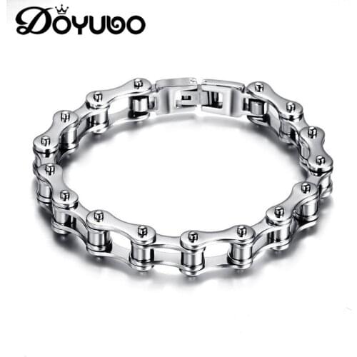 LIAMTING Punk Style Mens Stainless Steel Bracelet & Bangles Fashion Cool Male 23.5CM Bicycle Chain Bracelets Accessories DD002