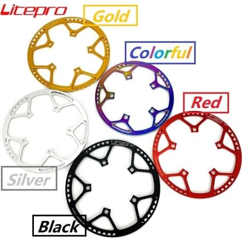 Litepro 130 BCD 45T 47T 53T 56T 58T Folding Bike Single Speed Chainwheel with Chainring Protection Cover Bicycle Chain Wheel