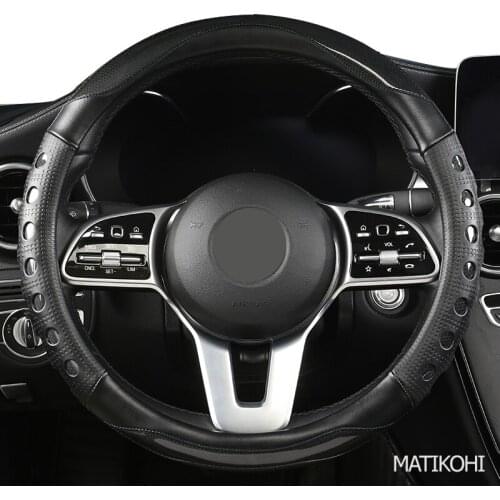 MATIKOHI Carbon Fiber Leather Car Steering Wheel Cover For BORGWARD BX5 BX6 BX7 BXI7
