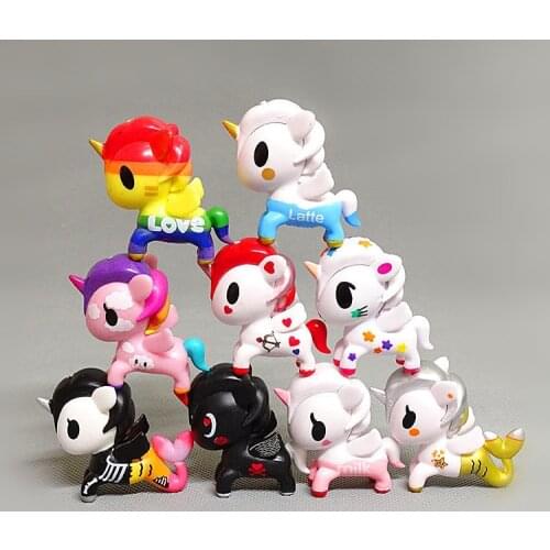 Cute Mini Unicorn Horse Vinyl Dolls Cartoon Anime Action Figures Cute Toy Anime For Kids Birthday Gifts Figures Toys
