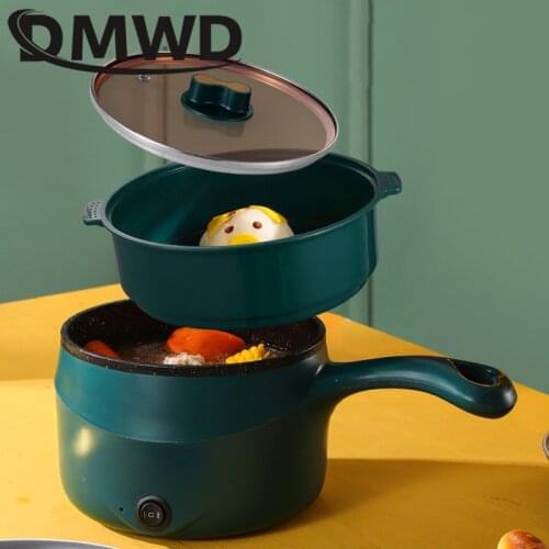 DMWD Mini Multifunction Electric Cooking Machine Household Single/Double Layer Hot Pot Multi Rice Cooker Non-stick Frying Pan