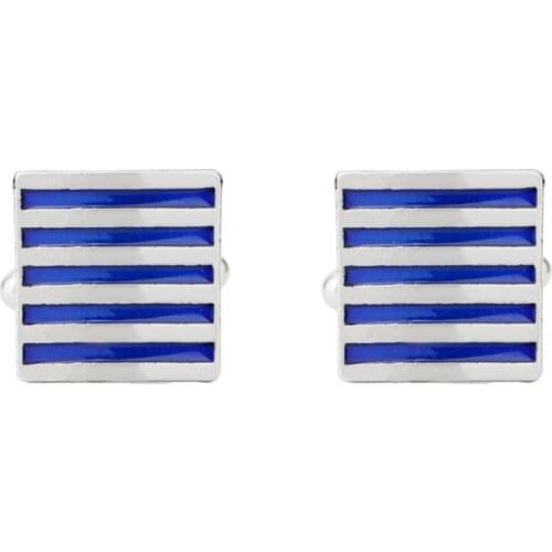 One pair fahion alloy square blue enamel Mens' cufflins popular 1.6cm French style cufflins xyc112
